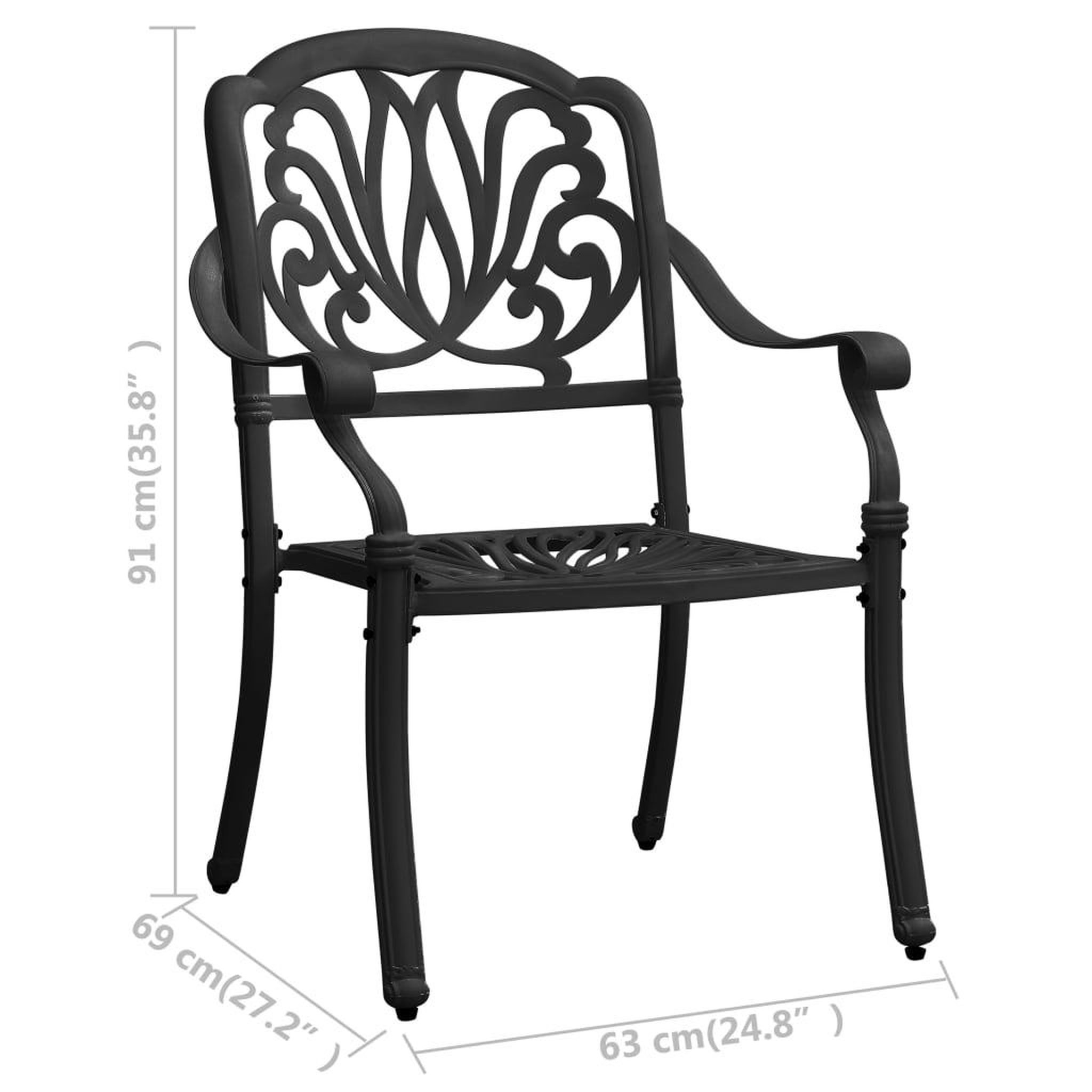 Voir la diapositive 6 : VIDAXL Ensemble de bistro 5 pcs Aluminium coule Noir