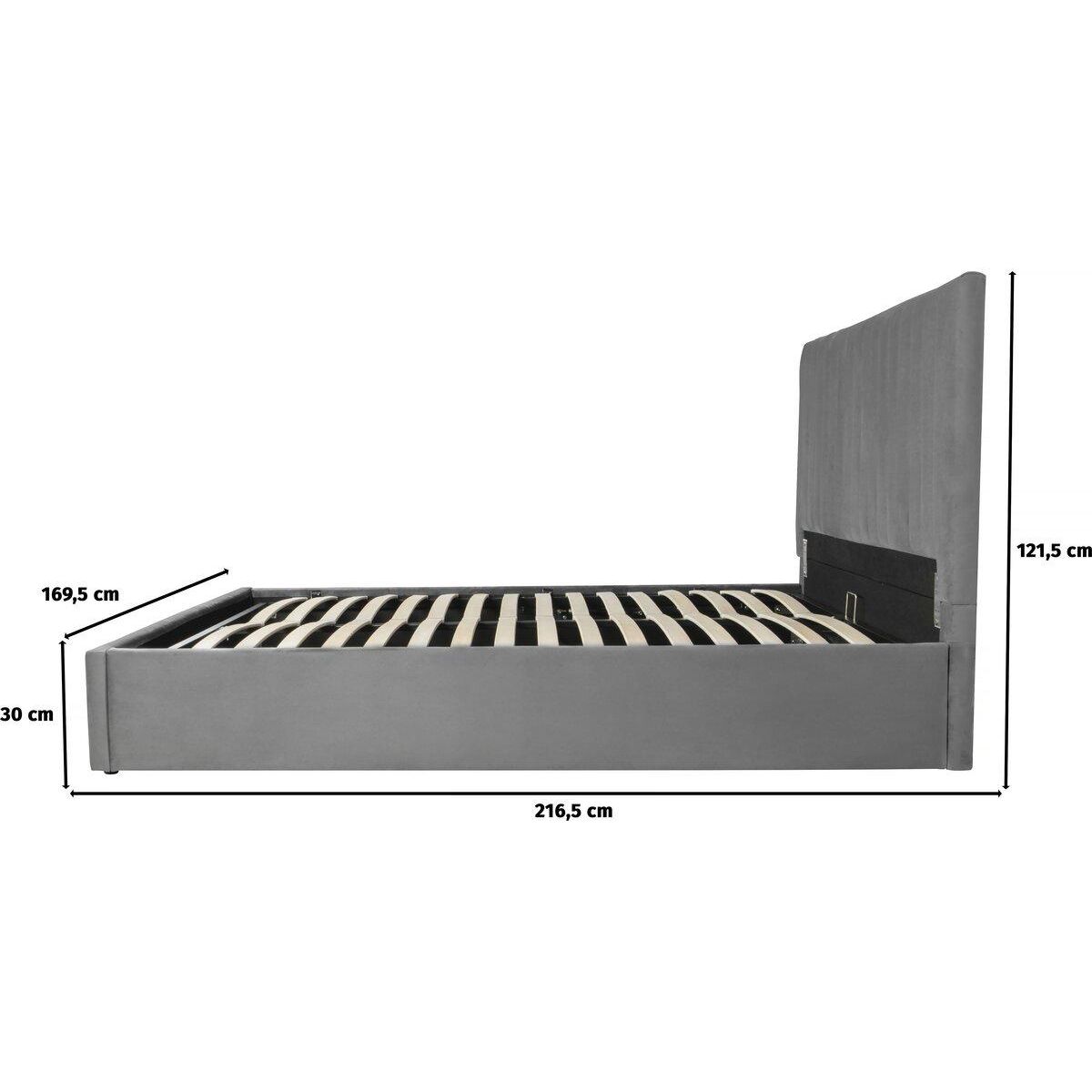 Habitat et Jardin Lit avec coffre  Mia  - 160 x 200 cm - Gris