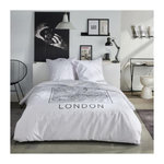Today Parure de lit - TODAY - JAVA - 2 personnes - 240x220 cm - Coton - Imprimé London - Blanc