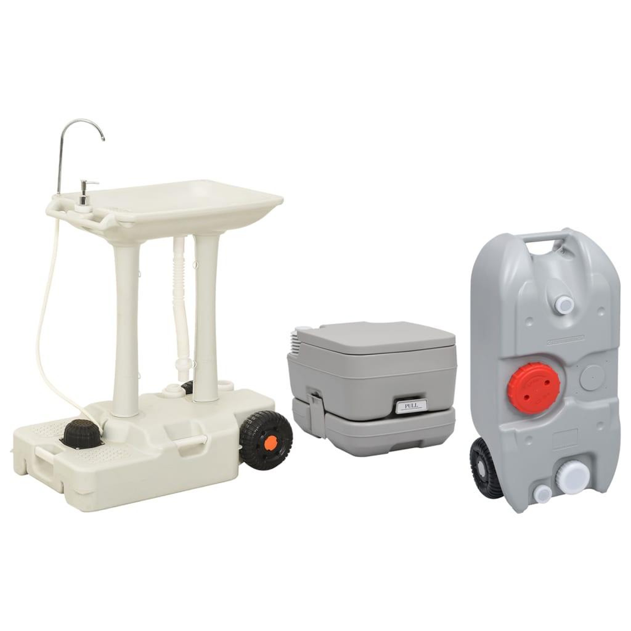 Voir la diapositive 1 : VIDAXL Ensemble de toilette support de lavage des mains reservoir eau