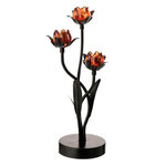 Paris Prix Lampe à Poser à LED  Fleur  36cm Noir & Orange