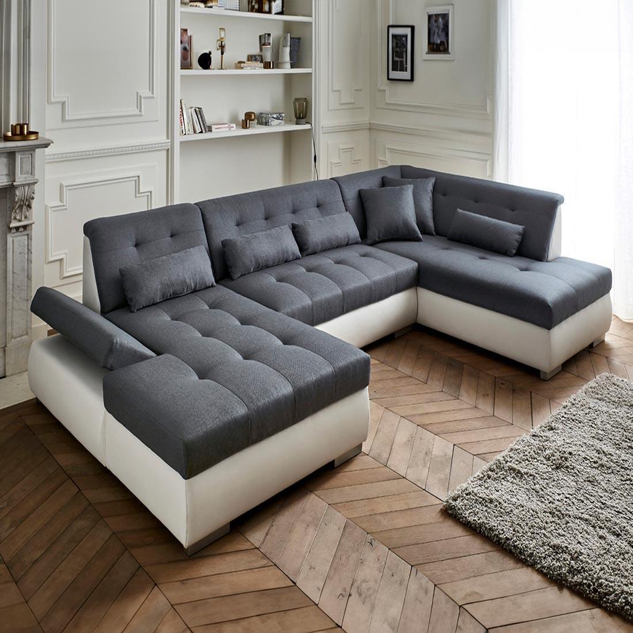 Voir la diapositive 2 : LISA DESIGN Vermont - canapé panoramique d'angle droit - 7 places - xxl