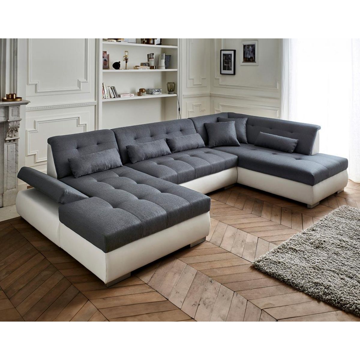 LISA DESIGN Vermont - canapé panoramique d'angle droit - 7 places - xxl