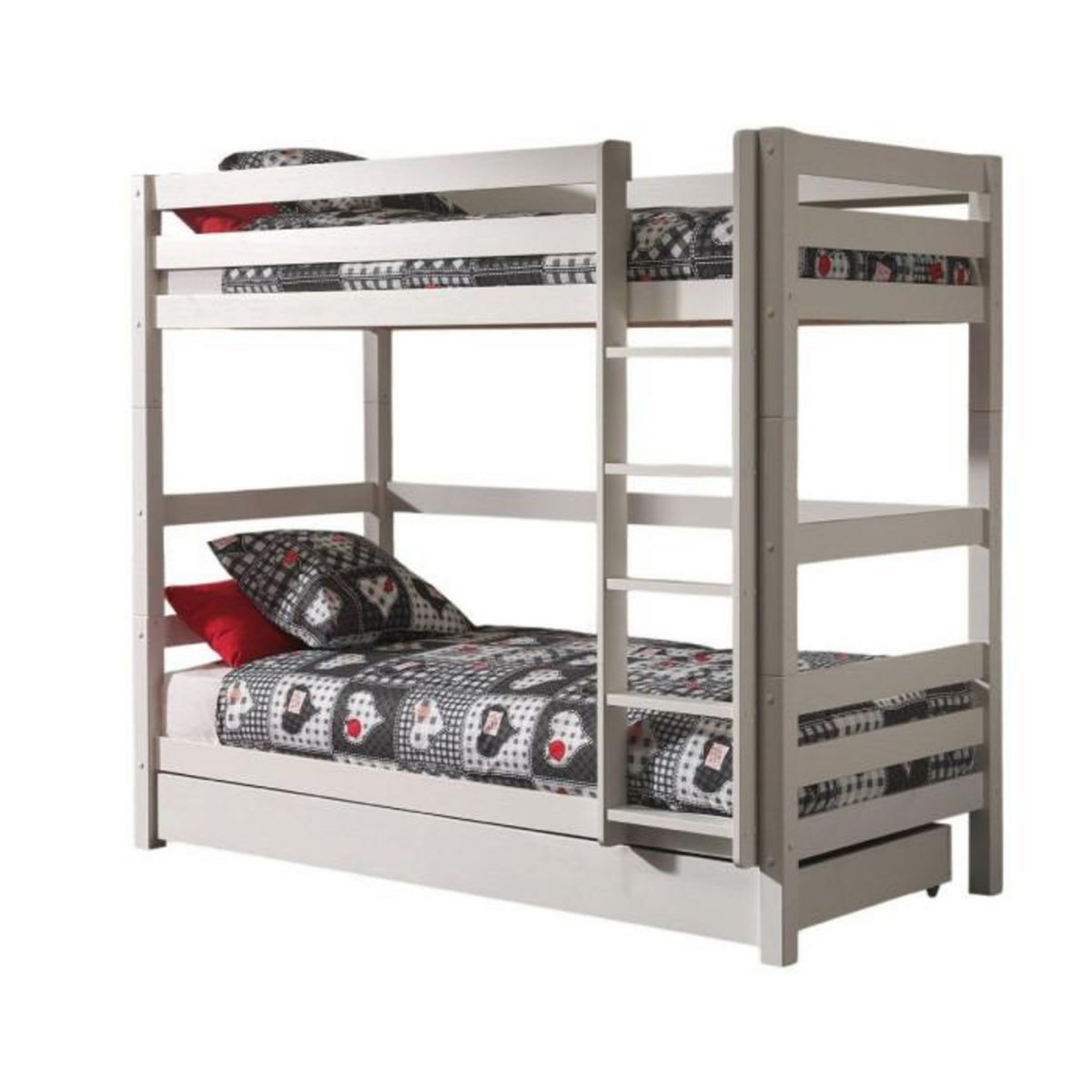 Paris Prix Pack - Lit Superposé Enfant & Tiroir  Pino  Blanc