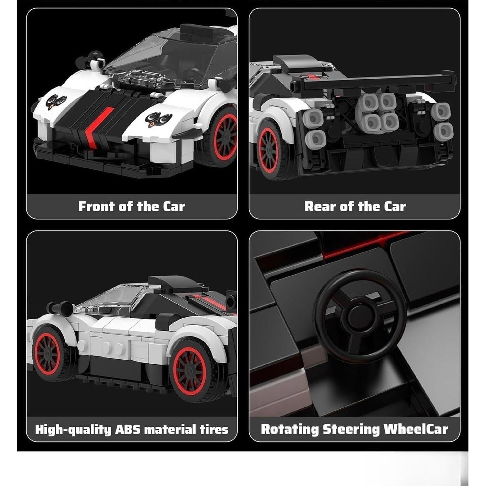 Voir la diapositive 5 : MOULD KING Véhicule supercar Zonda avec vitrine
