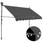 VIDAXL Auvent manuel retractable avec LED 250 cm Anthracite
