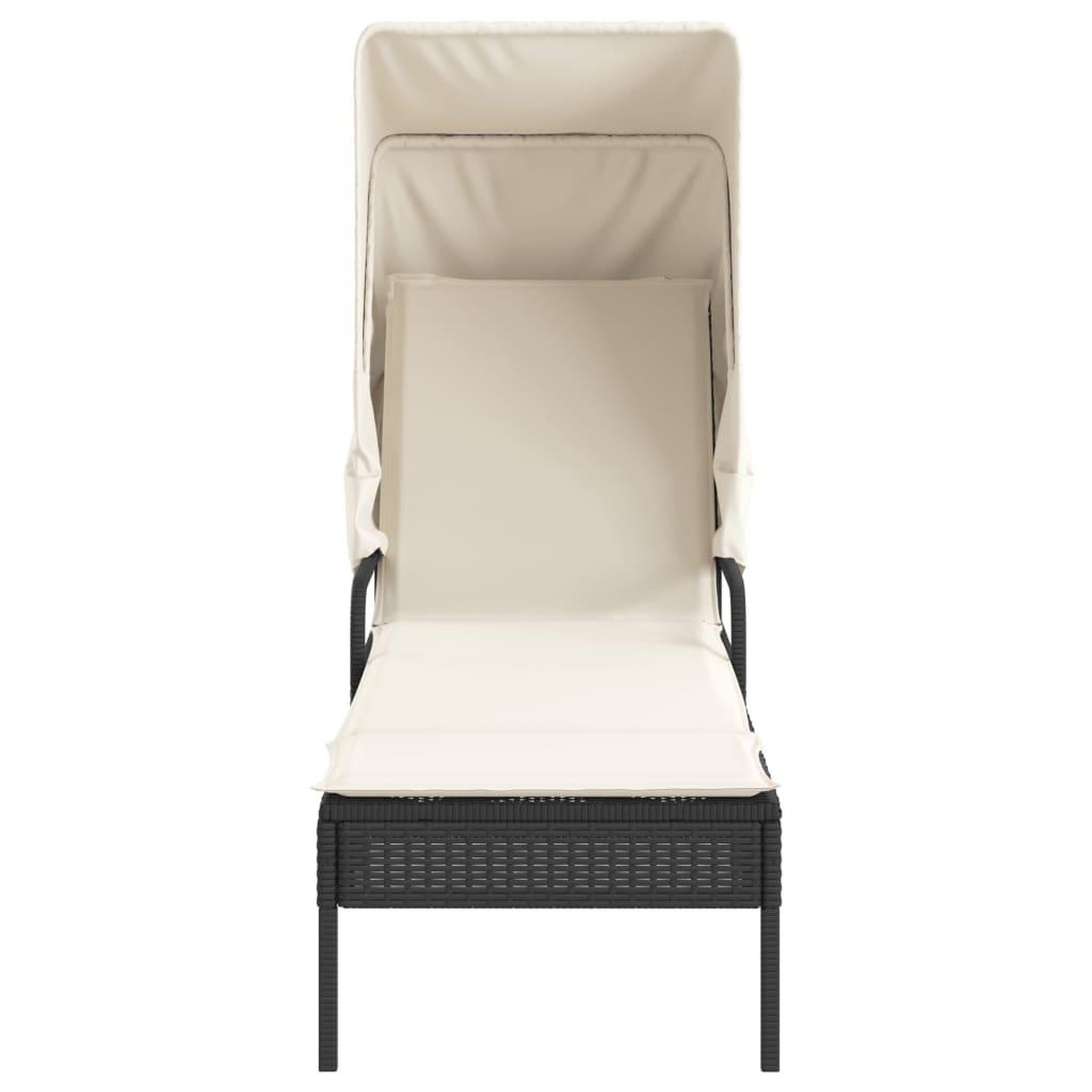 Voir la diapositive 4 : VIDAXL Chaise longue avec auvent noir resine tressee