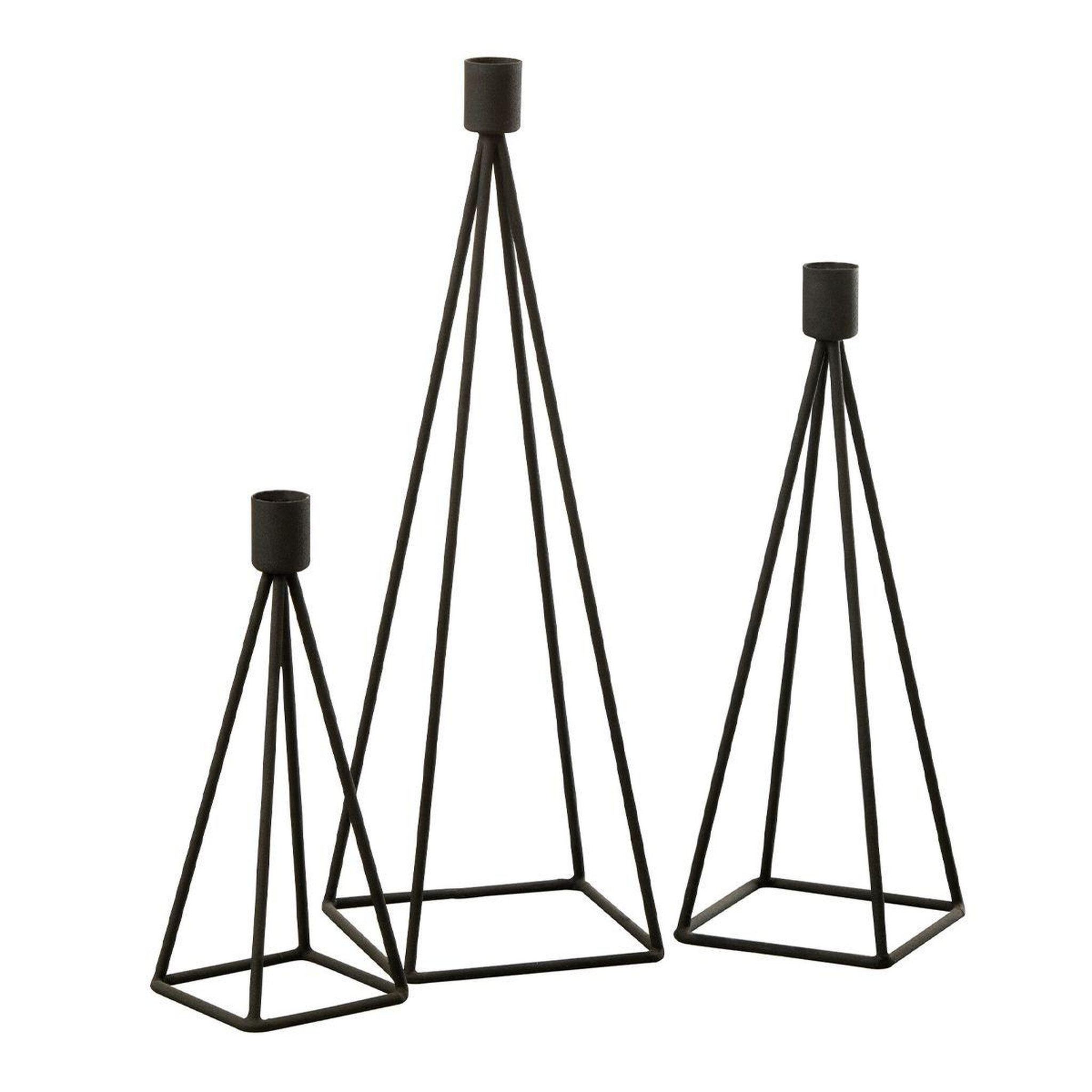 Voir la diapositive 1 : J-LINE Lot de 3 chandeliers design  désiré  38cm noir