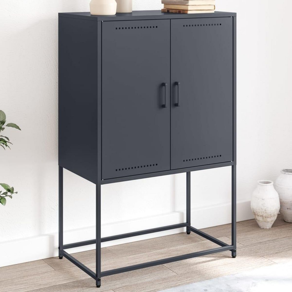 VIDAXL Buffet haut anthracite 68,5x38,5x107 cm acier