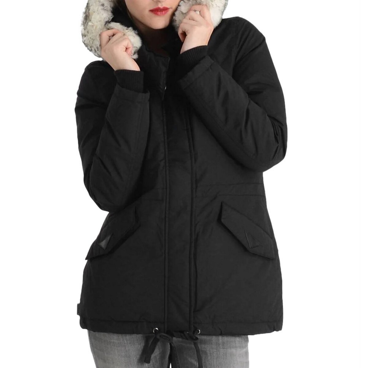 Parka femme clearance noir pas cher