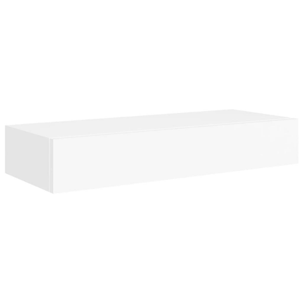 VIDAXL Etageres a tiroirs murales 2 pcs Blanc 60x23,5x10 cm MDF