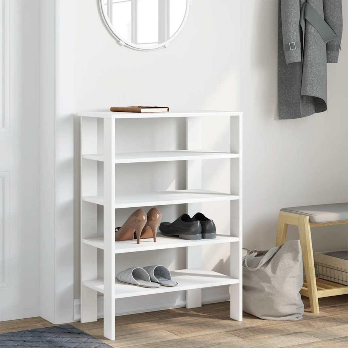VIDAXL Etagere a chaussures blanc 61x32x87,5 cm bois d'ingenierie