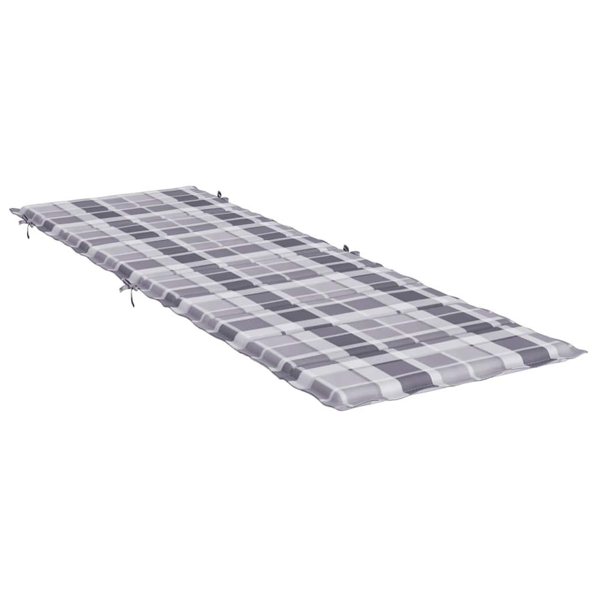 Voir la diapositive 4 : VIDAXL Coussin de chaise longue a carreaux gris 186x58x4 cm