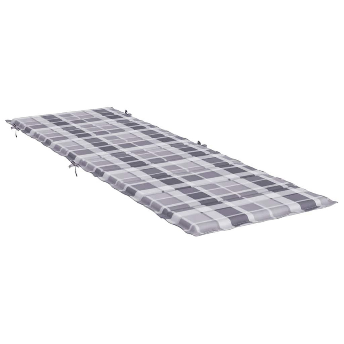 VIDAXL Coussin de chaise longue a carreaux gris 186x58x4 cm