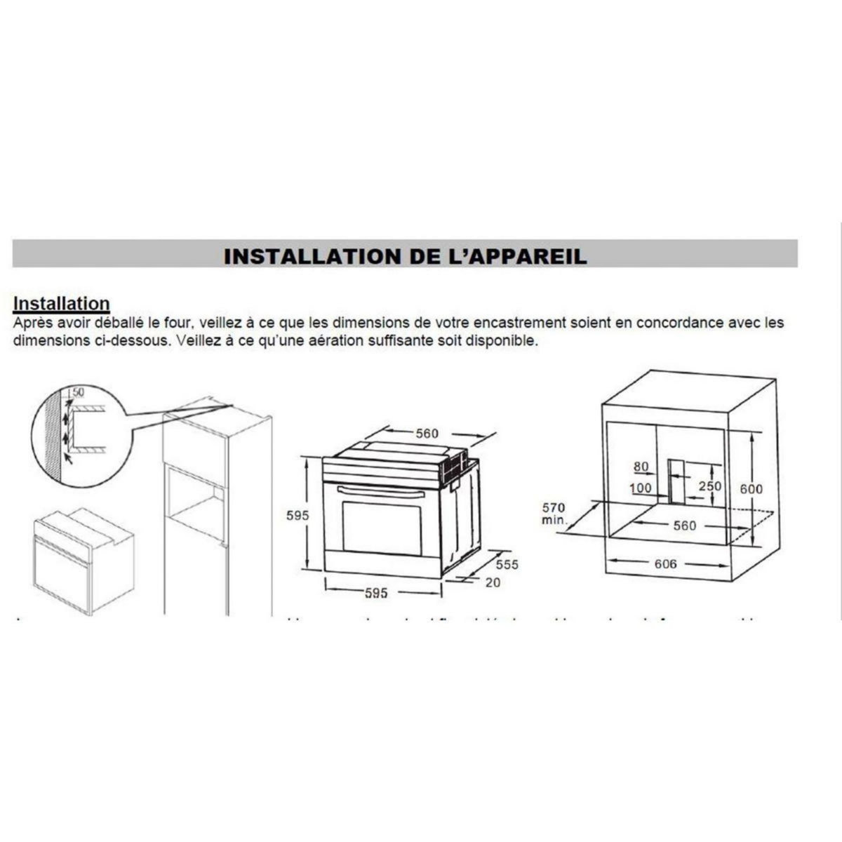 BRANDT Four encastrable BOC8000X