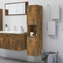 Voir la diapositive 1 : VIDAXL Armoire de bain Chene fume 30x30x130 cm Bois d'ingenierie