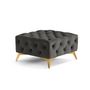 Voir la diapositive 3 : LISA DESIGN Camden - pouf chesterfield en velours - pieds en métal doré