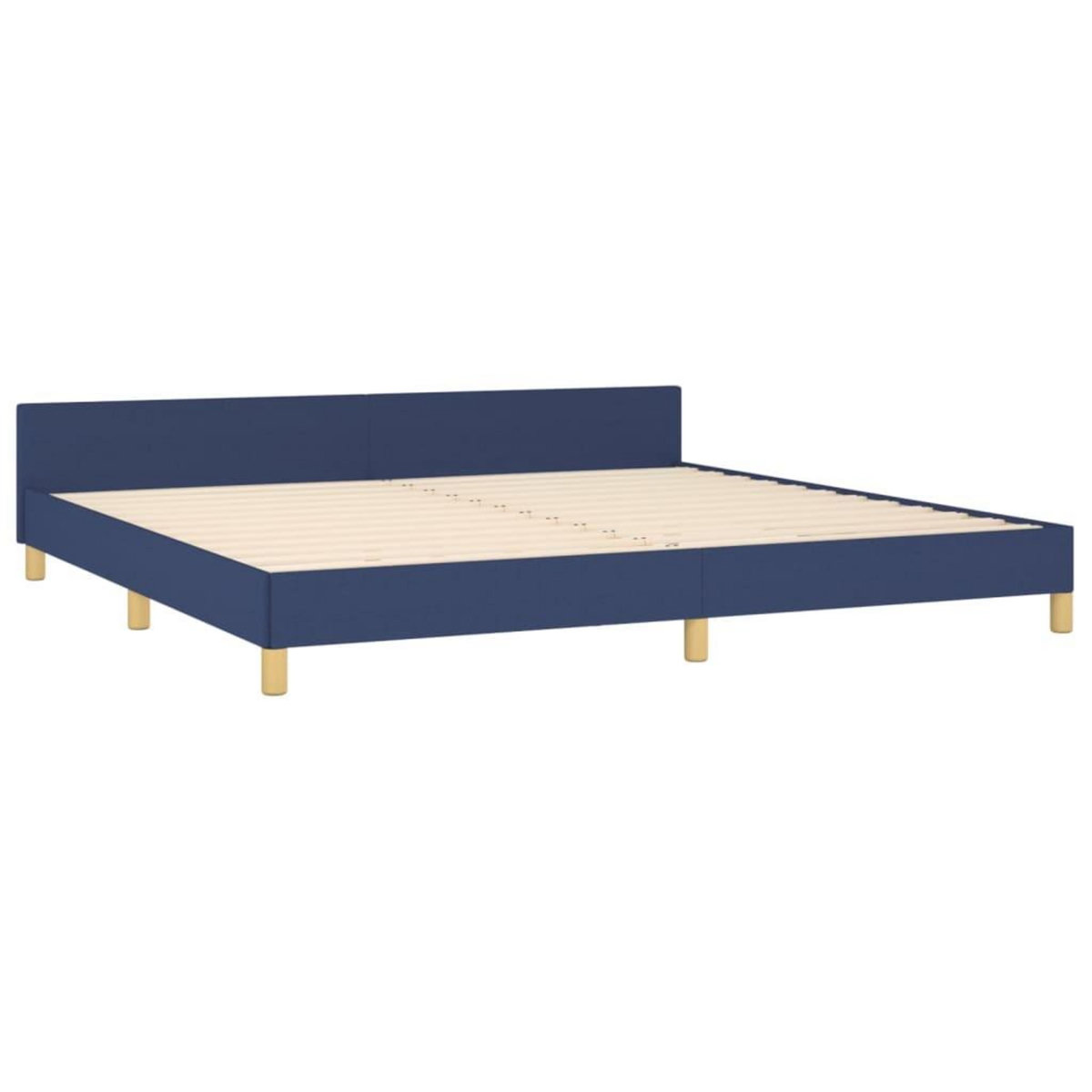 VIDAXL Cadre de lit sans matelas avec tete de lit bleu 200x200cm tissu