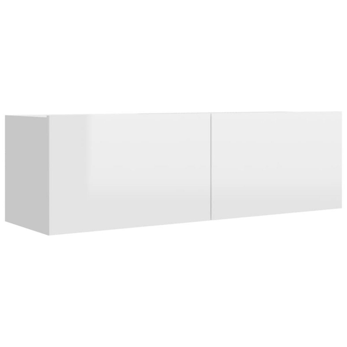 VIDAXL Meuble TV Blanc brillant 100x30x30 cm Bois d'ingenierie