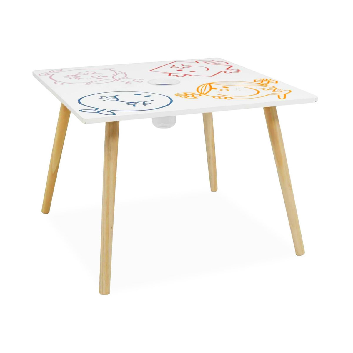 SWEEEK Table avec pot à crayon pour enfant collection Monsieur/Madame