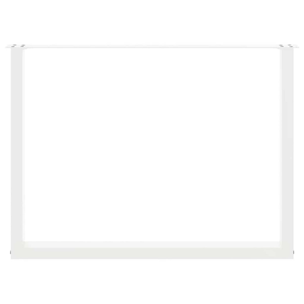 VIDAXL Pieds de table a manger forme de U 2 pcs blanc 100x(72-73) cm
