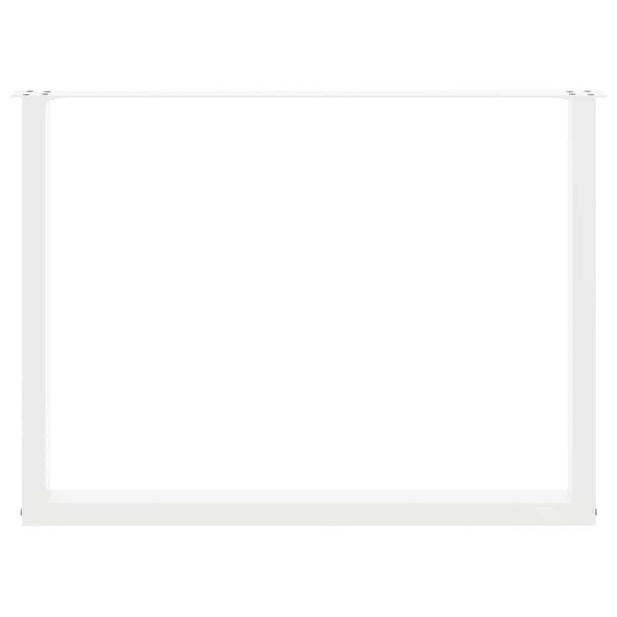 VIDAXL Pieds de table a manger forme de U 2 pcs blanc 100x(72-73) cm