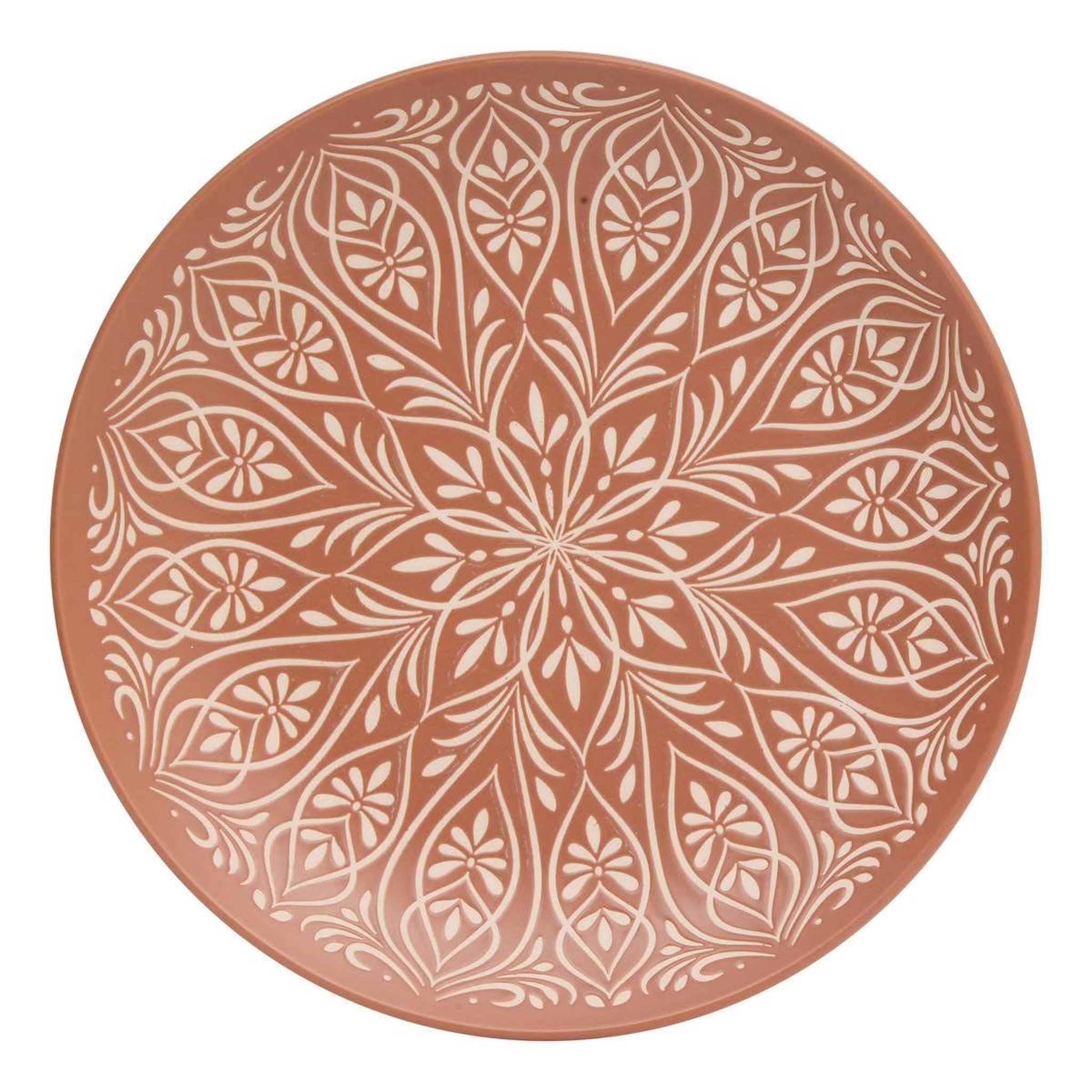 SECRET DE GOURMET Lot de 6 assiettes plates en céramique  inès  27cm terracotta