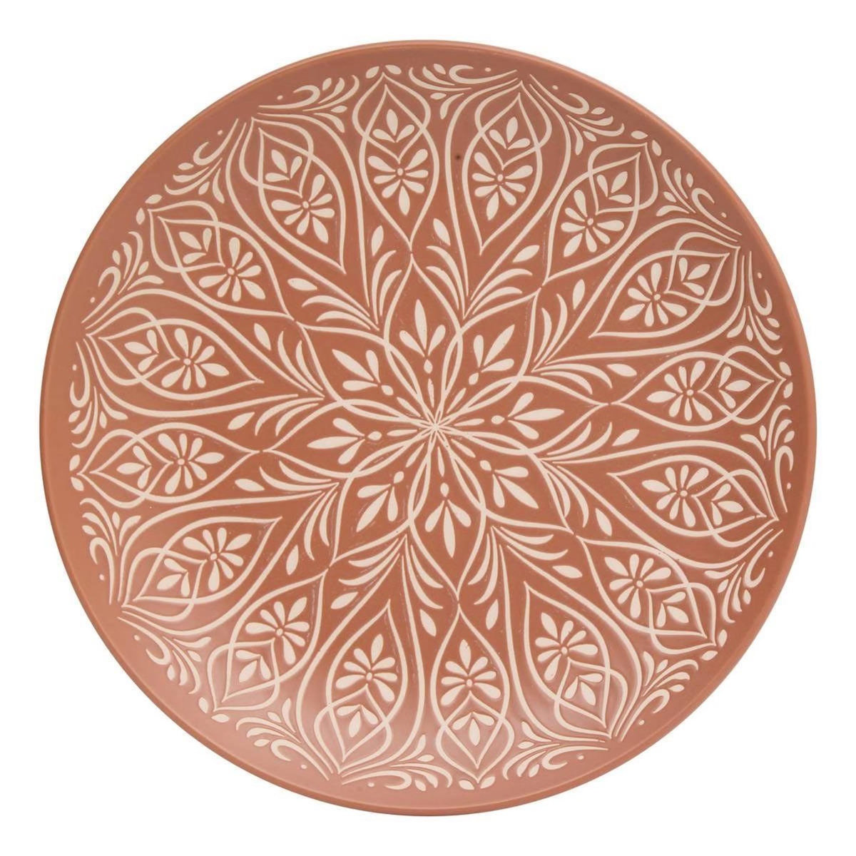 SECRET DE GOURMET Lot de 6 Assiettes Plates en Céramique  Inès  27cm Terracotta