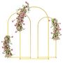 Voir la diapositive 4 : OUTSUNNY Arches décoratives - lot de 3 arches de mariage - arches de ballon - dim. 120L x 40l x 220H cm - métal doré