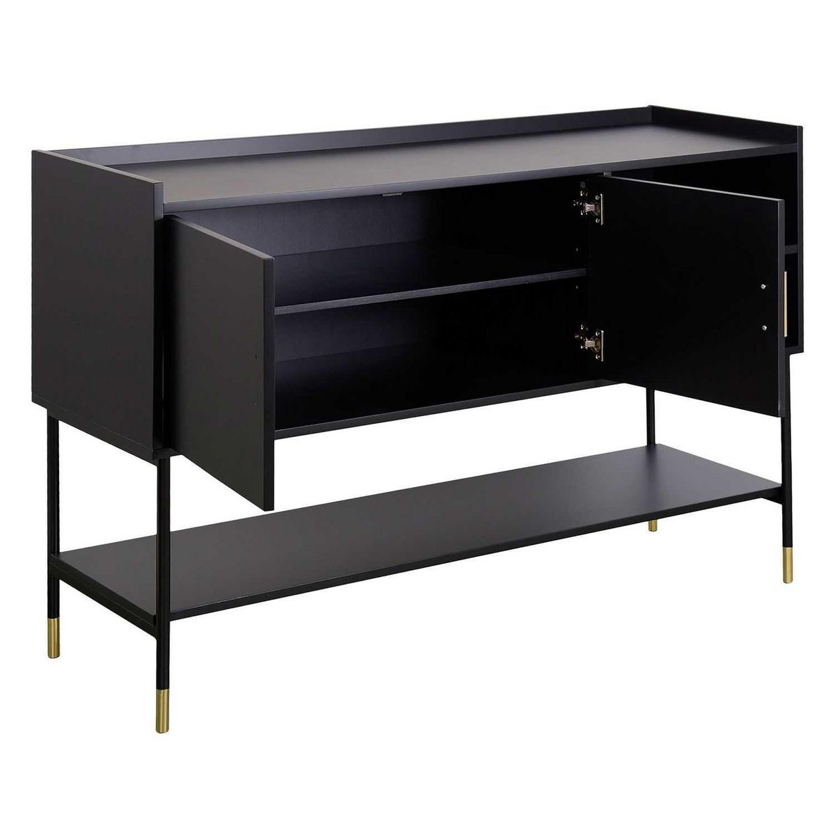 ATMOSPHERA Buffet 2 portes et 2 niches Teddy - Noir
