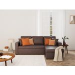 BEST MOBILIER Cyrus - canapé d'angle réversible 4 places - convertible avec coffre - en simili. Coloris disponibles : Beige, Noir