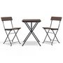 Voir la diapositive 2 : VIDAXL Ensemble de bistro pliable 3 pcs Marron Resine tressee