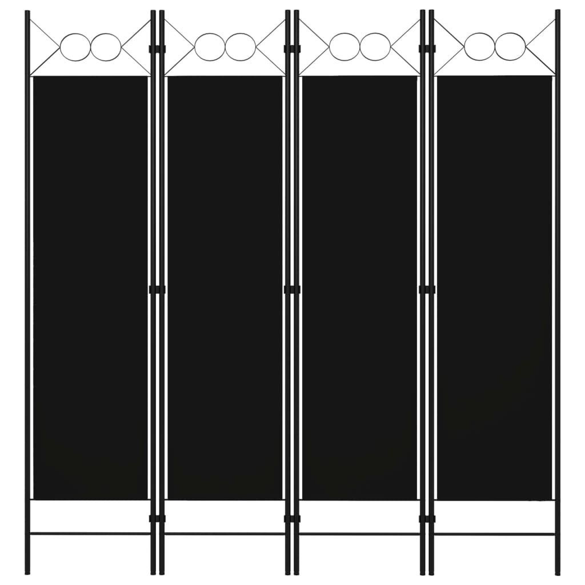 Voir la diapositive 1 : VIDAXL Cloison de separation 4 panneaux Noir 160 x 180 cm
