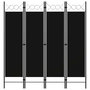 Voir la diapositive 1 : VIDAXL Cloison de separation 4 panneaux Noir 160 x 180 cm