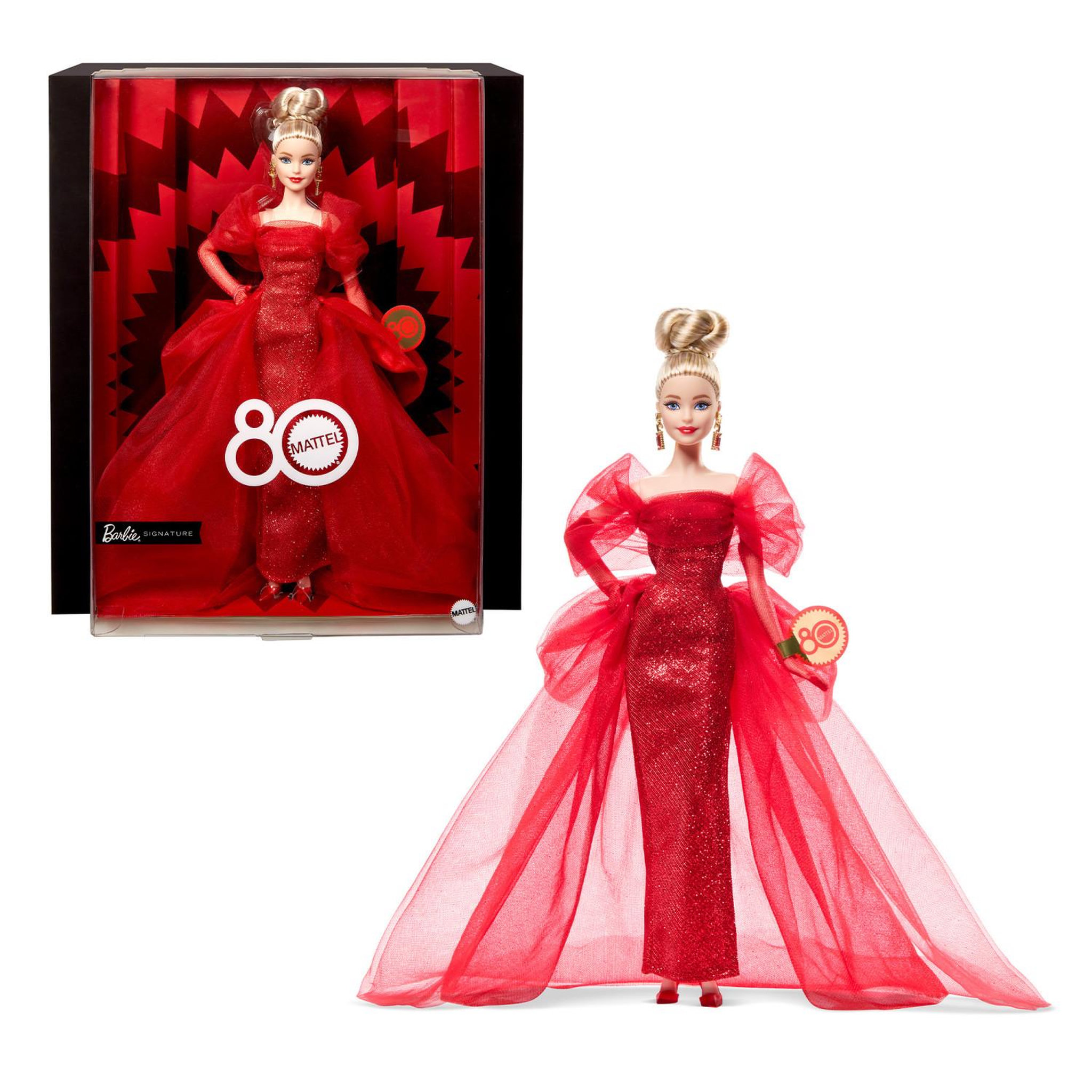 Voir la diapositive 2 : BARBIE Poupée Barbie Mattel 80 ans Blonde