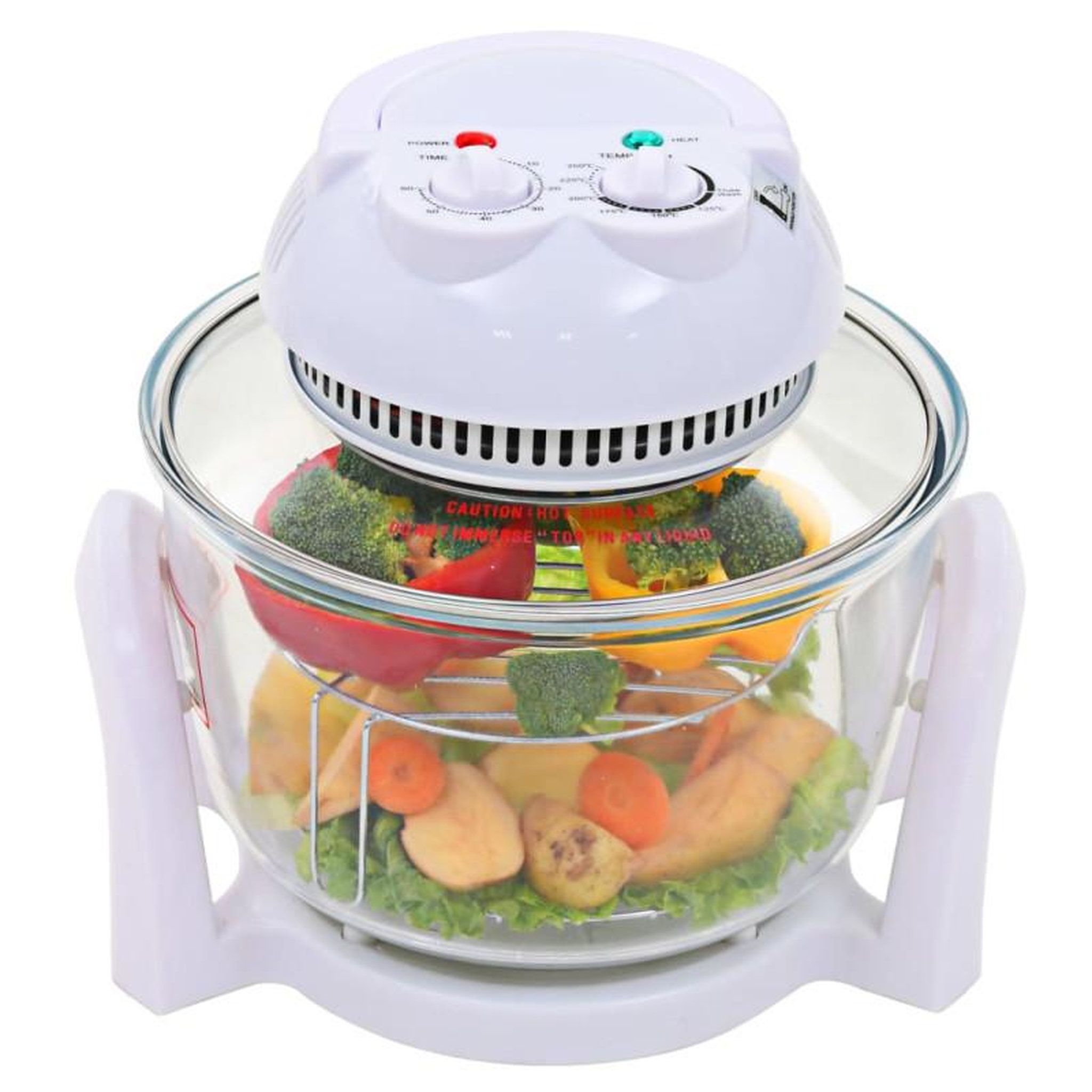 Voir la diapositive 1 : VIDAXL Four à convection halogène avec bague d extension 800 W 10 L