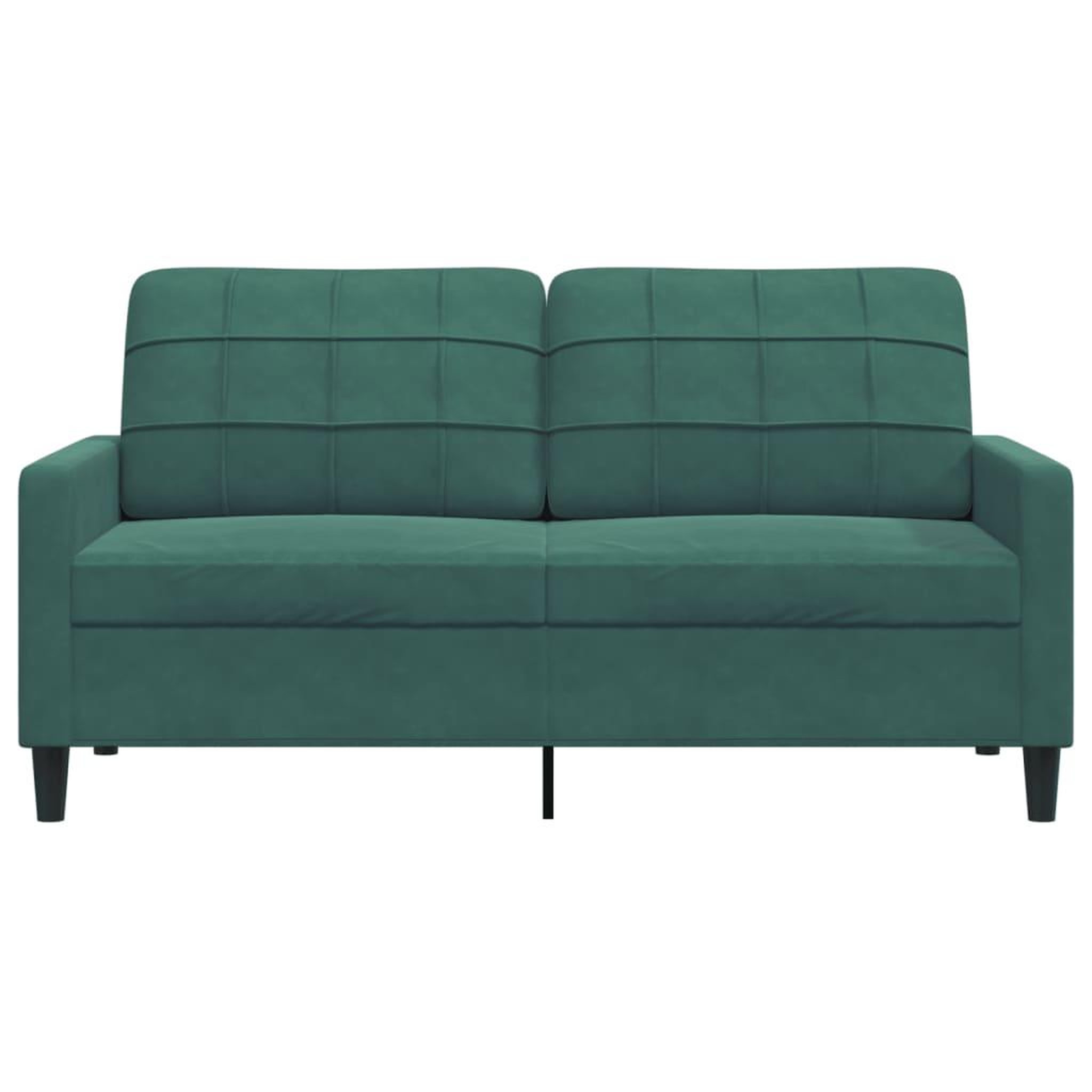 Voir la diapositive 4 : VIDAXL Canape a 2 places Vert fonce 140 cm Velours