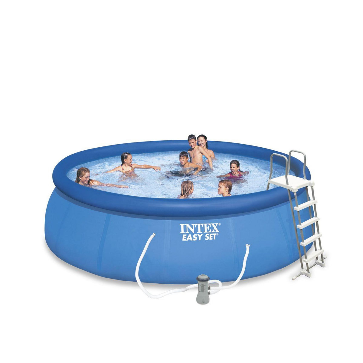INTEX Piscine autoportante ronde avec pompe Easy Set - Diam. 457 x H. 122 cm