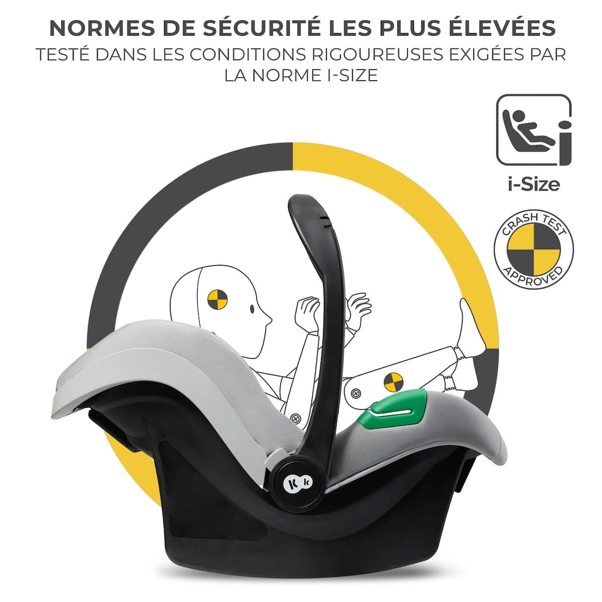 KINDERKRAFT Siège auto enfant i-Size 2 en 1 avec appuie-tête réglable