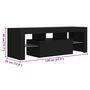 Voir la diapositive 6 : VIDAXL Meuble TV avec lumieres LED noir 120x35x40 cm