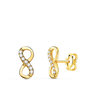 Voir la diapositive 1 : L'ATELIER D'AZUR Boucles d'Oreilles Or 18 Carats 750 Jaune - Motif Infini / Infinity