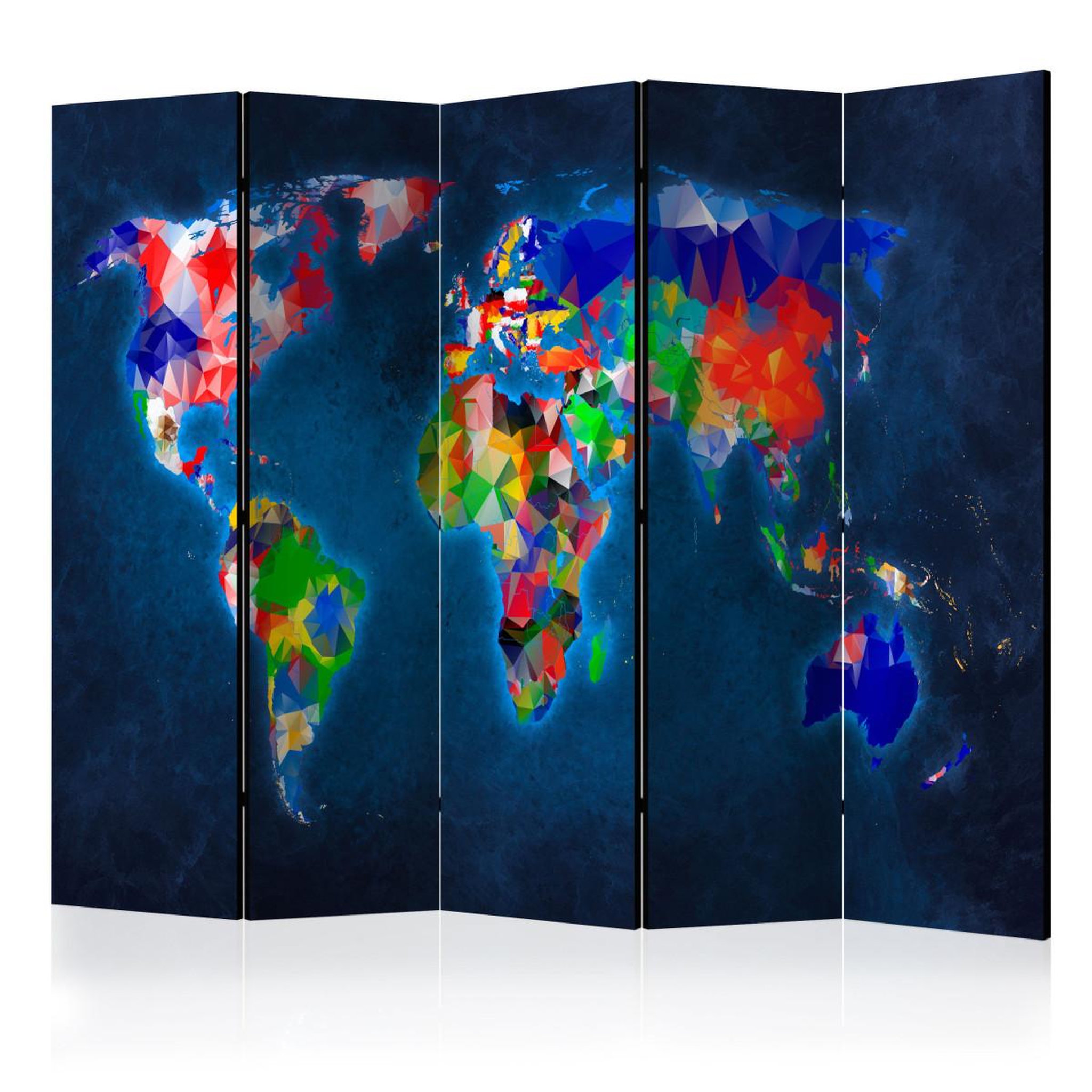 Paris Prix Paravent 5 volets   colorful map  172x225cm