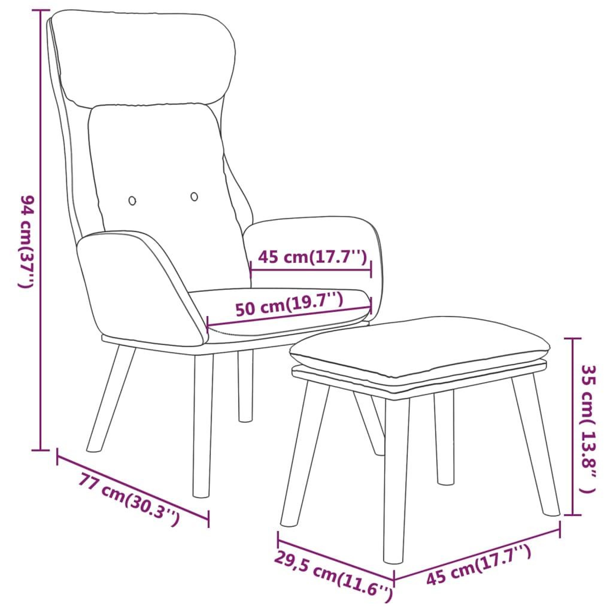 Voir la diapositive 6 : VIDAXL Chaise de relaxation avec repose-pied Noir Similicuir et tissu