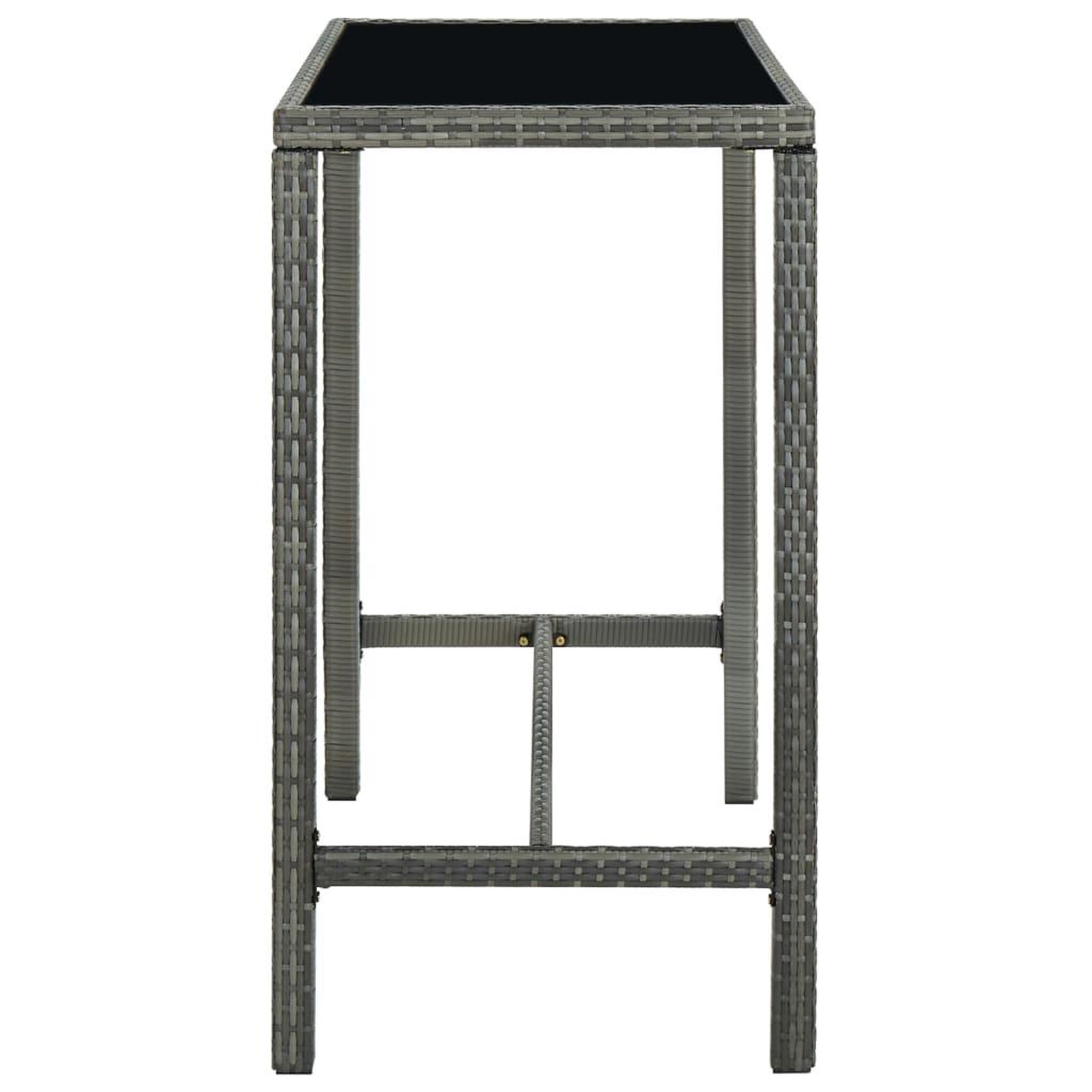 Voir la diapositive 5 : VIDAXL Ensemble de bar de jardin 7 pcs et coussins Resine tressee Gris