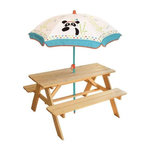 Fun House FUN HOUSE 713144 INDIAN PANDA Table pique-nique en bois avec parasol pour enfant