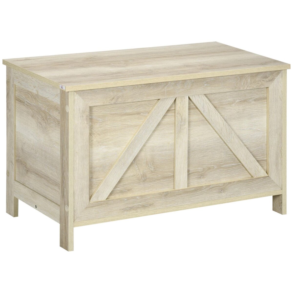 HOMCOM Coffre de rangement en bois sur pied style campagne chic dim. 76L x 39l x 48H cm aspect bois clair