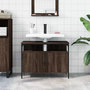 Voir la diapositive 3 : VIDAXL Armoire lavabo de salle de bain chene marron 80x30x60 cm