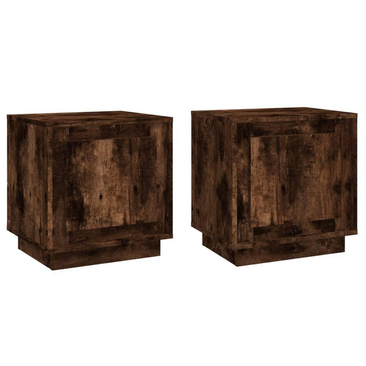 VIDAXL Tables de chevet 2 pcs chene fume 44x35x45 cm bois d'ingenierie