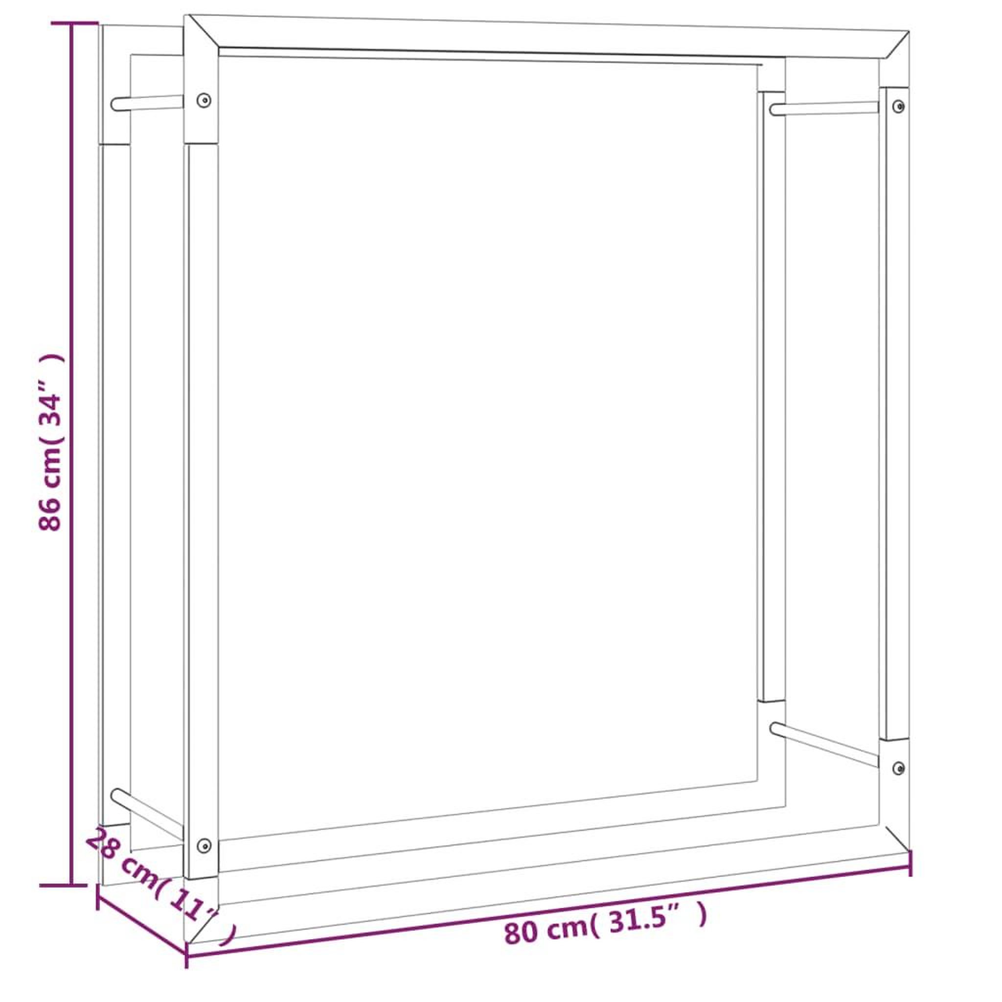 Voir la diapositive 6 : VIDAXL Portant de bois de chauffage Noir mat 80x28x86 cm Acier