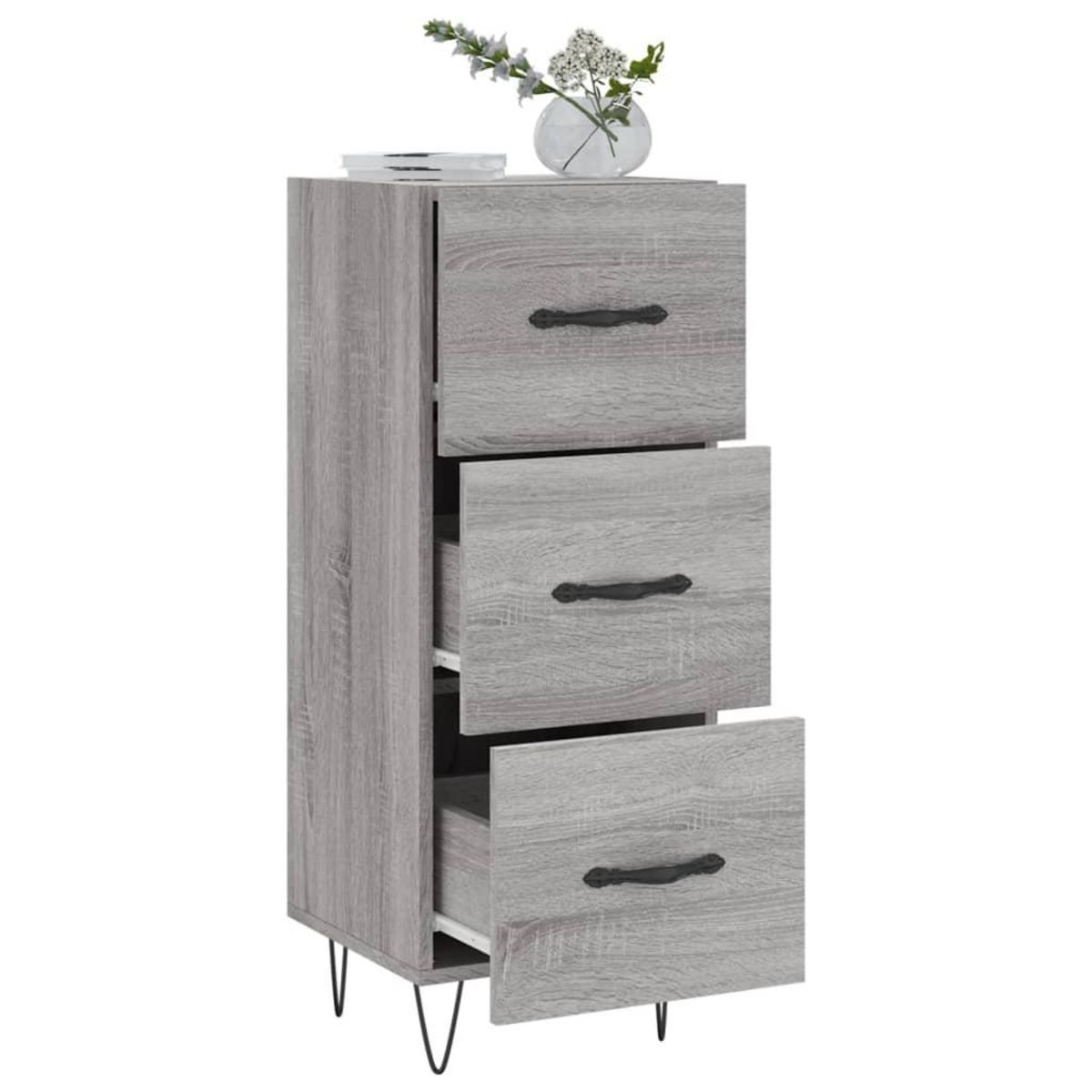 VIDAXL Buffet Sonoma gris 34,5x34x90 cm Bois d'ingenierie